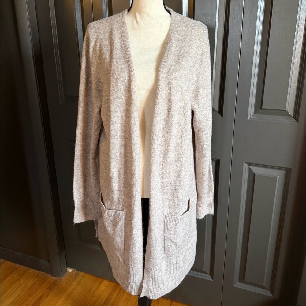 Marled Women's Open Front Cardigan - Light Gray